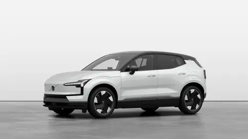 Nouveau Volvo EX30 SUV Ultra Elektrisch Shift-by-wire single speed transmission, AWD Crystal White Pearl