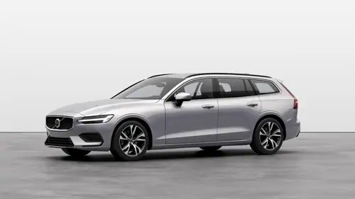 Nouveau Volvo V60 Break Core Mild hybrid 7-speed Dual Clutch transmission Silver Dawn