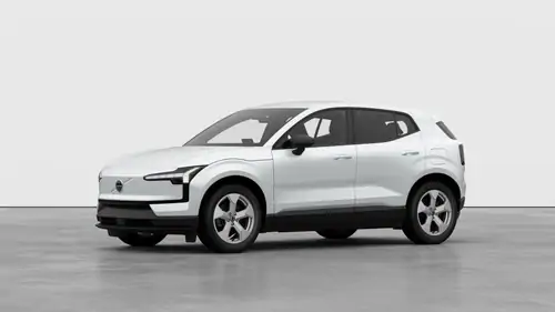 Nouveau Volvo EX30 SUV Essential Elektrisch Shift-by-wire single speed transmission, RWD Crystal White Pearl