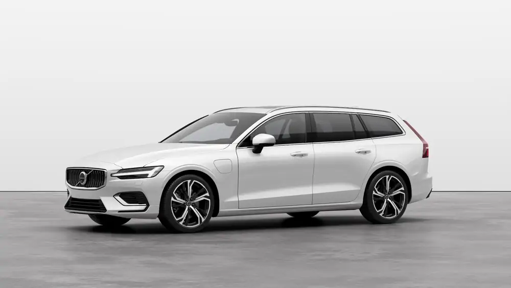 Nouveau Volvo V60 Break Ultimate Hybride rechargeable 4 roues motrices Crystal White Pearl 1
