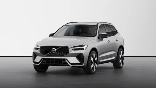 Nouveau Volvo XC60 SUV Ultimate Hybride rechargeable 4 roues motrices Silver Dawn