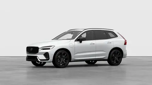 Nouveau Volvo XC60 SUV Ultimate Hybride rechargeable 4 roues motrices Crystal White Pearl