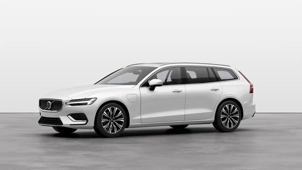 Nouveau Volvo V60 Break Ultimate Hybride rechargeable 4 roues motrices Crystal White Pearl 1
