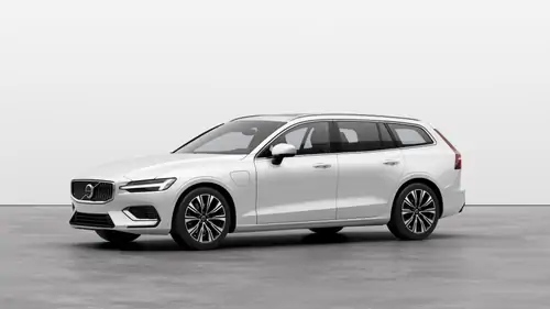 Nouveau Volvo V60 Break Ultimate Hybride rechargeable 4 roues motrices Crystal White Pearl