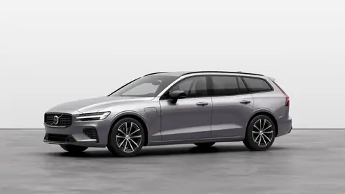 Nouveau Volvo V60 Break Plus Hybride rechargeable 4 roues motrices Aurora Silver