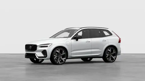 Nouveau Volvo XC60 SUV Ultimate Hybride rechargeable 4 roues motrices Crystal White Pearl