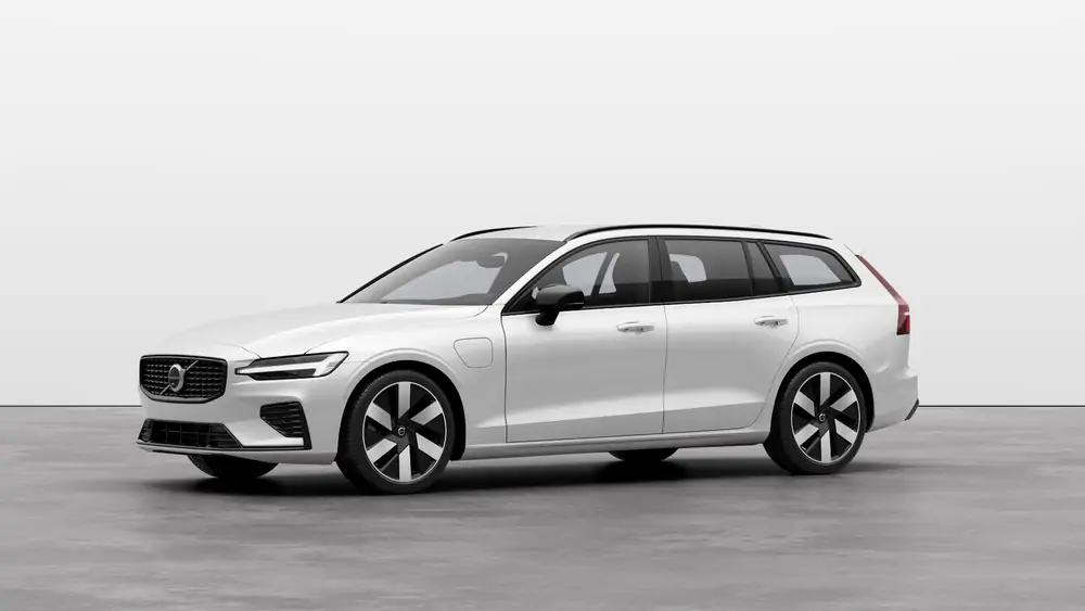 Nouveau Volvo V60 Break Plus Hybride rechargeable 4 roues motrices Crystal White Pearl 1