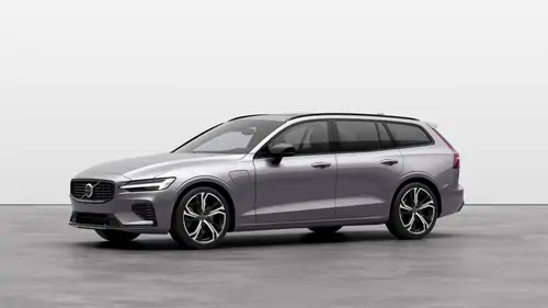 Nouveau Volvo V60 Break Plus Hybride rechargeable 4 roues motrices Aurora Silver