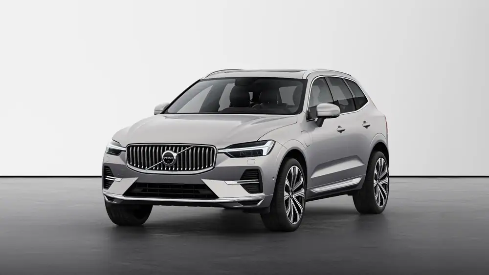 Nouveau Volvo XC60 SUV Ultimate Hybride rechargeable 4 roues motrices Silver Dawn 1