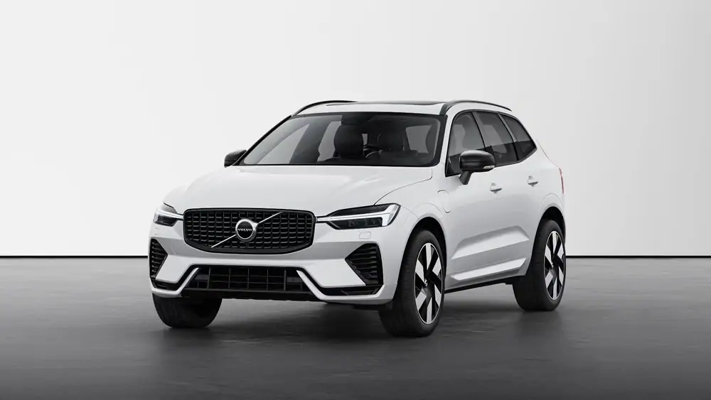 Nouveau Volvo XC60 SUV Ultimate Hybride rechargeable 4 roues motrices Crystal White Pearl 1