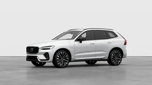 Nouveau Volvo XC60 SUV Ultimate Hybride rechargeable 4 roues motrices Crystal White Pearl
