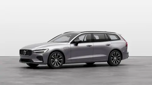 Nouveau Volvo V60 Break Plus Hybride rechargeable 4 roues motrices Aurora Silver