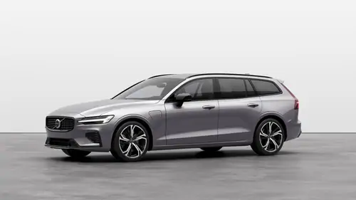 Nouveau Volvo V60 Break Plus Hybride rechargeable 4 roues motrices Aurora Silver