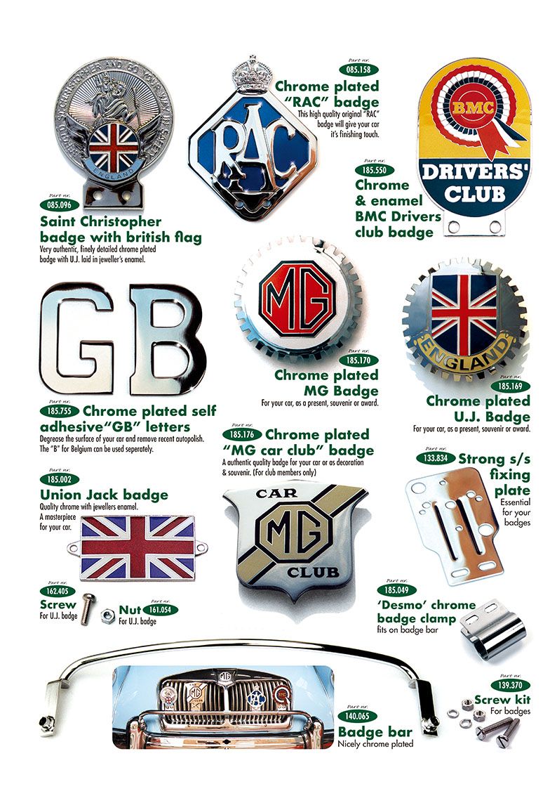 Badges - Decals & badges - Body & Chassis - MGA 1955-1962