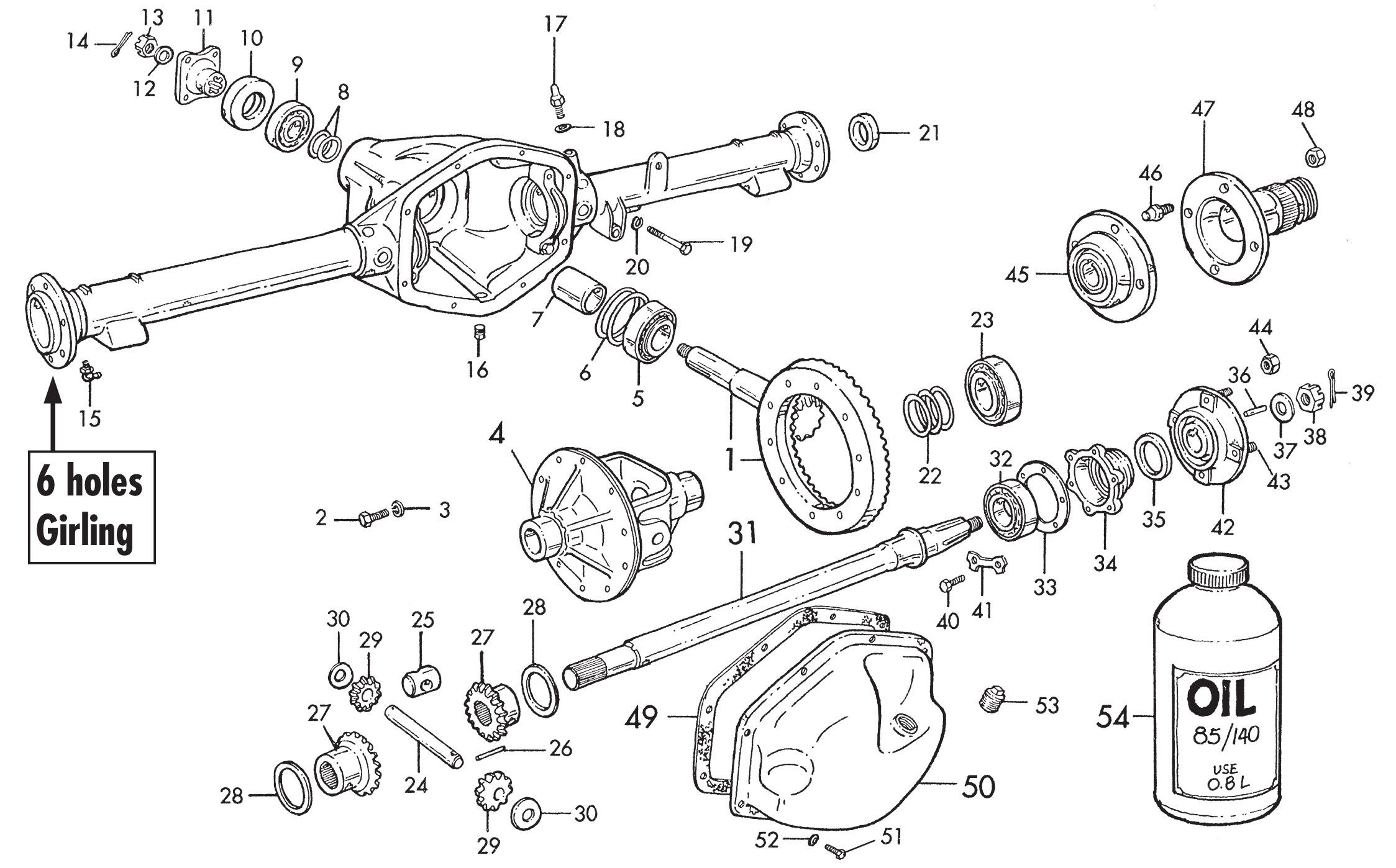 Girling rear axle - Differential & rear axle - Gearbox, clutch & axle ...