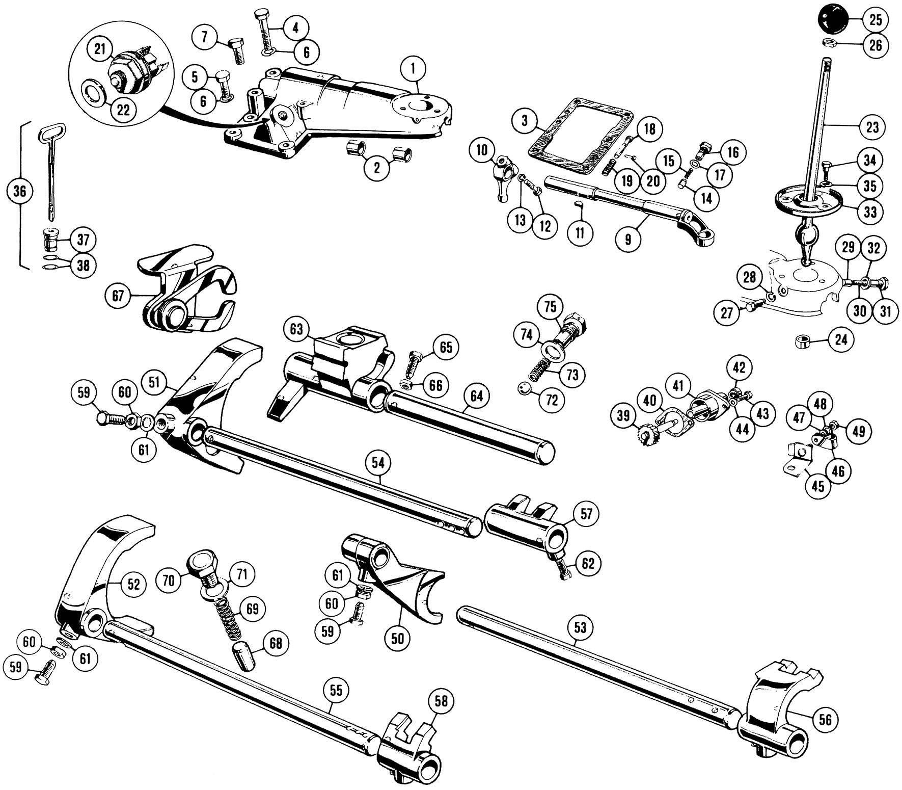 Gearbox 3 - Manual gearbox - Gearbox, clutch & axle - MGC 1967-1969