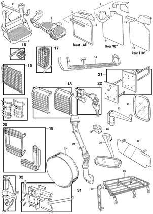 Land Rover Defender 90-110 1984-2006 - Car mirrors