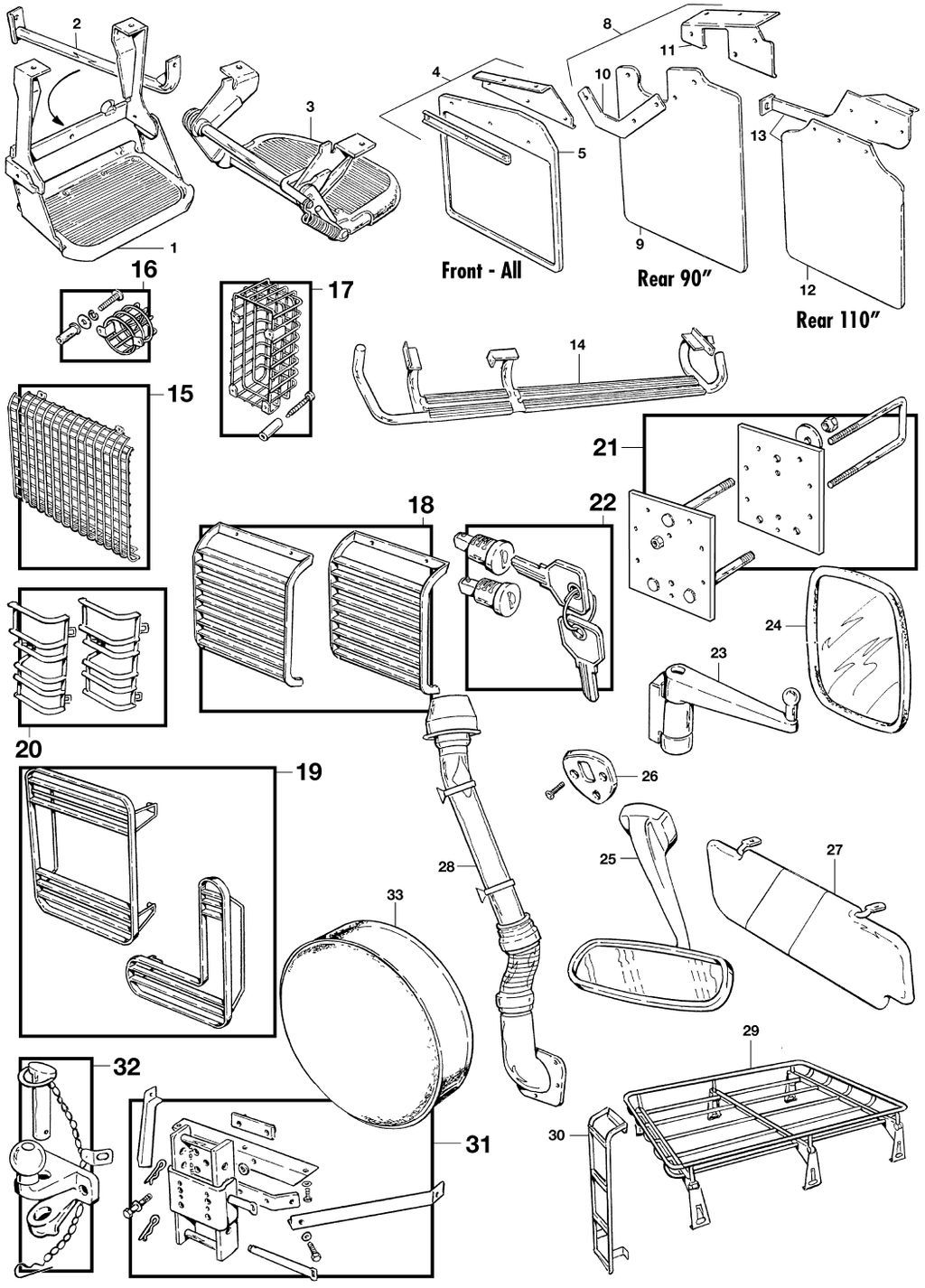 Accessories & parts - Body fittings - Body & Chassis - Land Rover ...