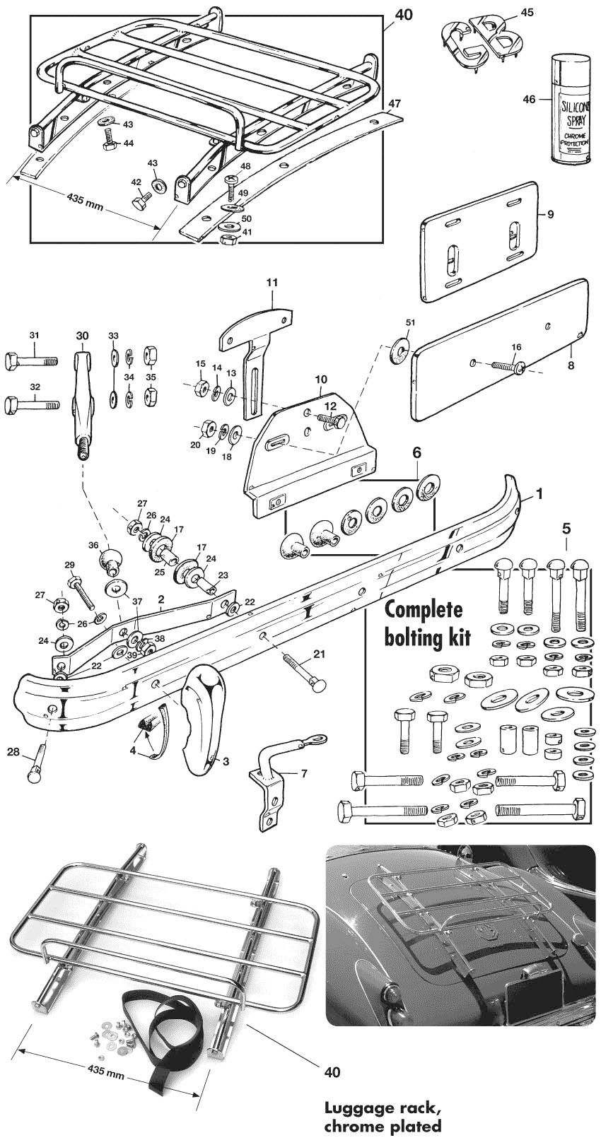 Rear bumper & luggage rack - Bumper, grill en aankleding - Carrosserie ...