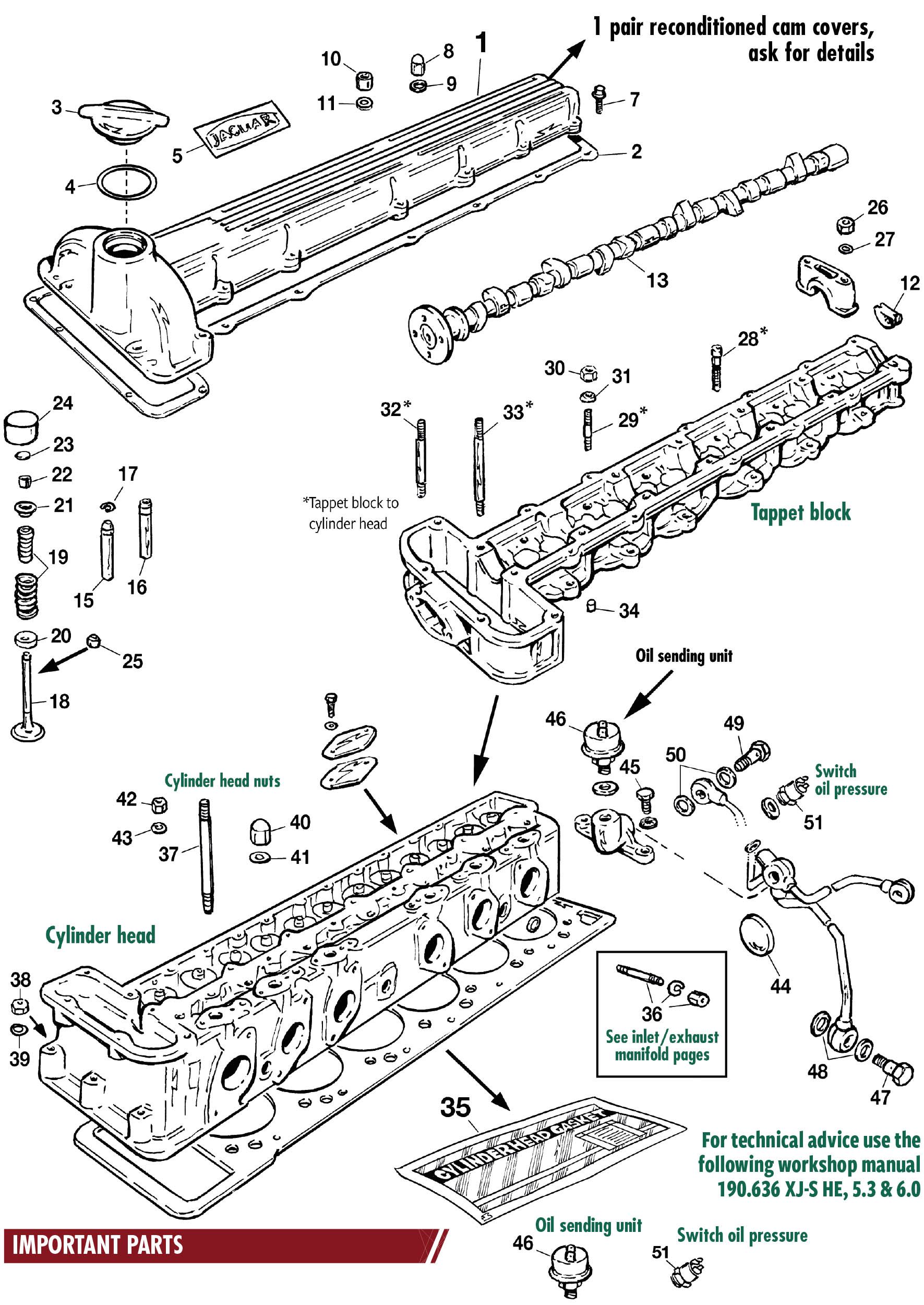 Cylinderhead V12 - Cylinder head - Engine - Jaguar XJS 