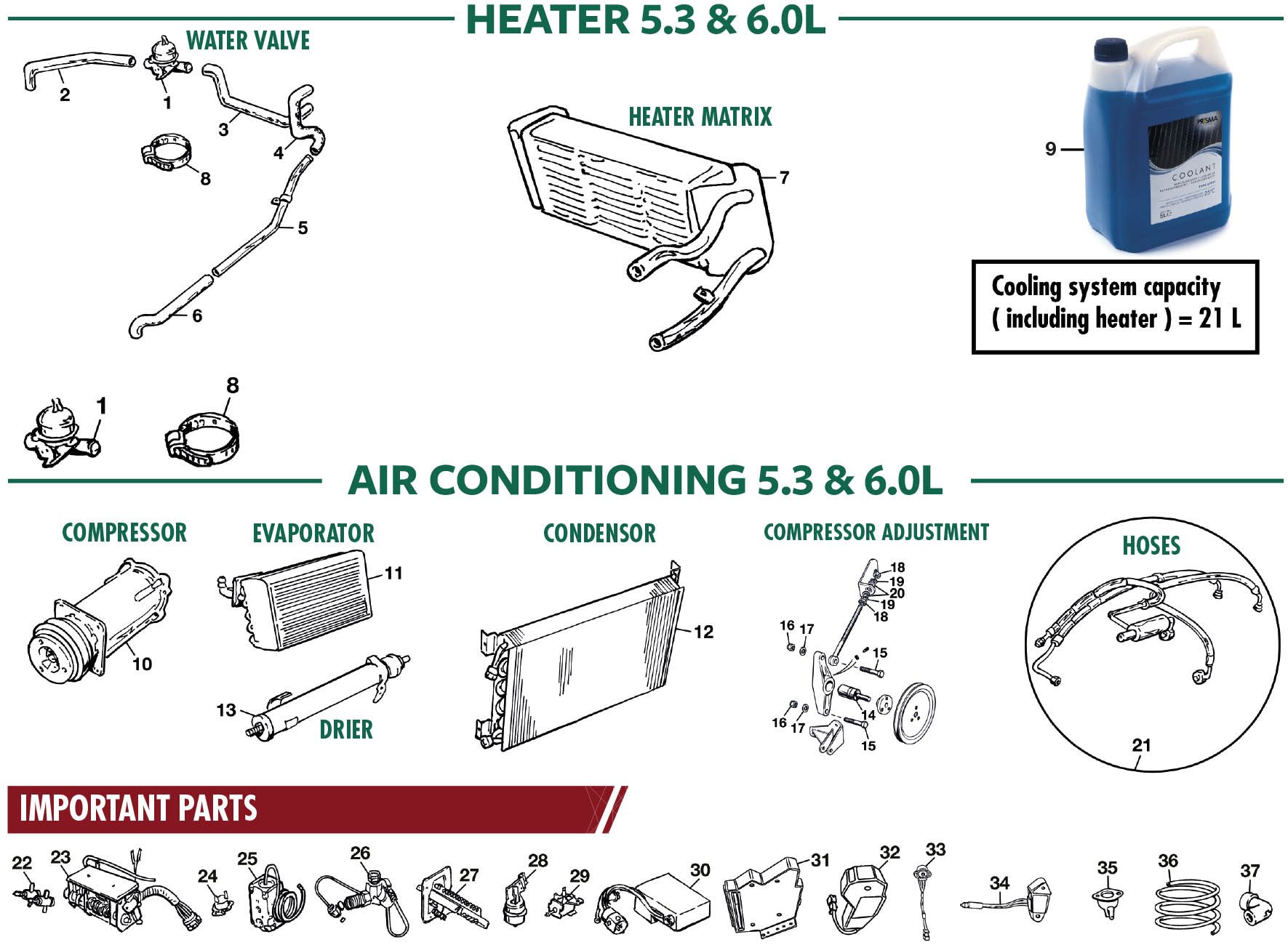 Heater & airco 12 cyl - Heizung & Lüftung - Heizung & Klimaanlage 
