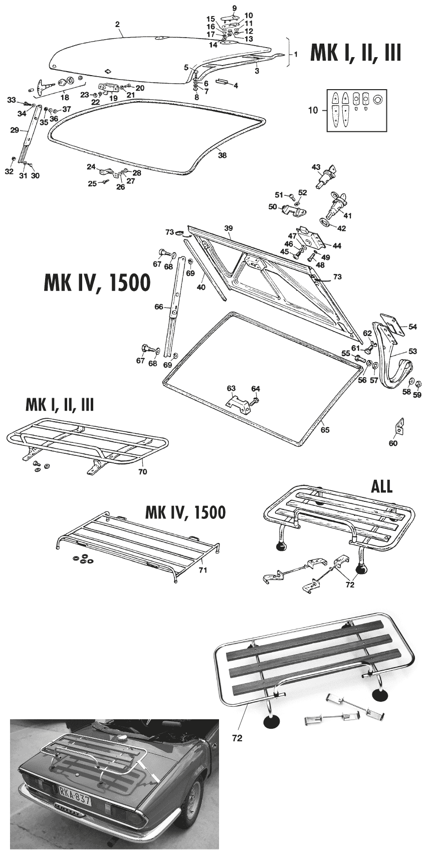 Boot lid & luggage rack - Extenal body panels - Body & Chassis ...