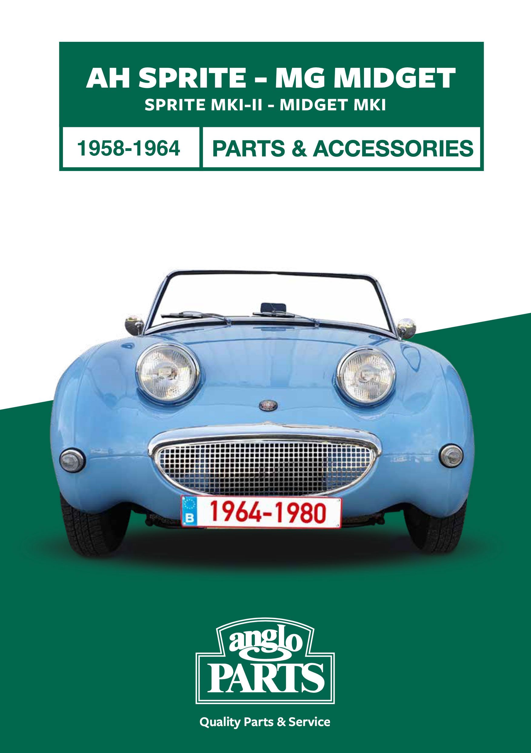 PARTS CATALOGUE : SPRITE, MIDGET 1958-1964 - MG Midget 1964-80