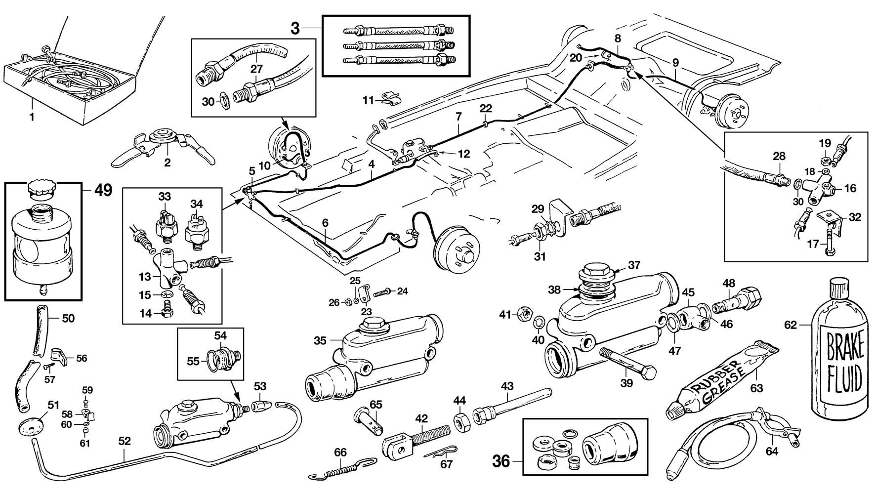 Master brake & lines - Master cylinder & servo - Brake system - Morris ...
