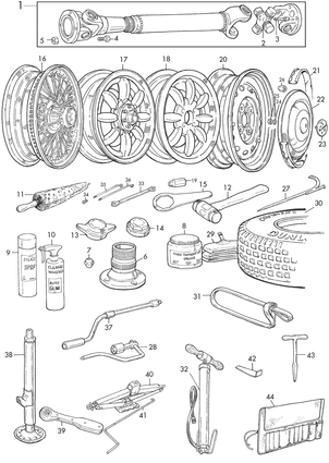 undefined Propshaft, wheels & tools