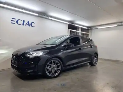Occasie Ford Fiesta mca ST-Line 1.0i EcoBoost mHEV 125pk / 92kW A7 JKD - Metaalkleur "Agate Black"