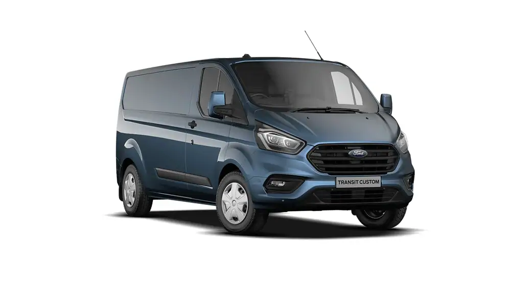 Nieuw Ford Transit custom 320S Gesloten bestelwagen L1 Trend M6 2.0 TD 130 pk N1 Euro BYB - Metaalkleur: Chrome Blue 4