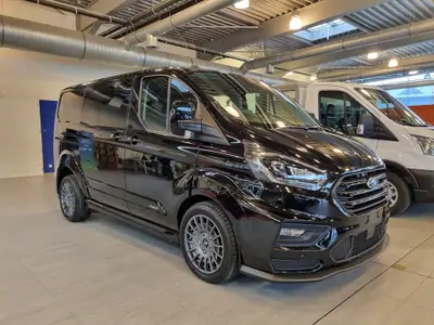 Nieuw Ford Transit custom 320L Multi use: bestelwagen met dubbele cabine L2 Limited A6 BYA - Metaalkleur: Agate Black