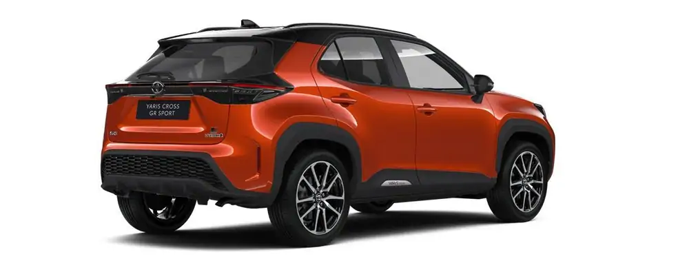 Nieuw Toyota Yaris cross B-SUV 1.5 TNGA HEV 2WD CVT GR Sport Bi-t 2KV - Orange Spice/Night Sky Black 3