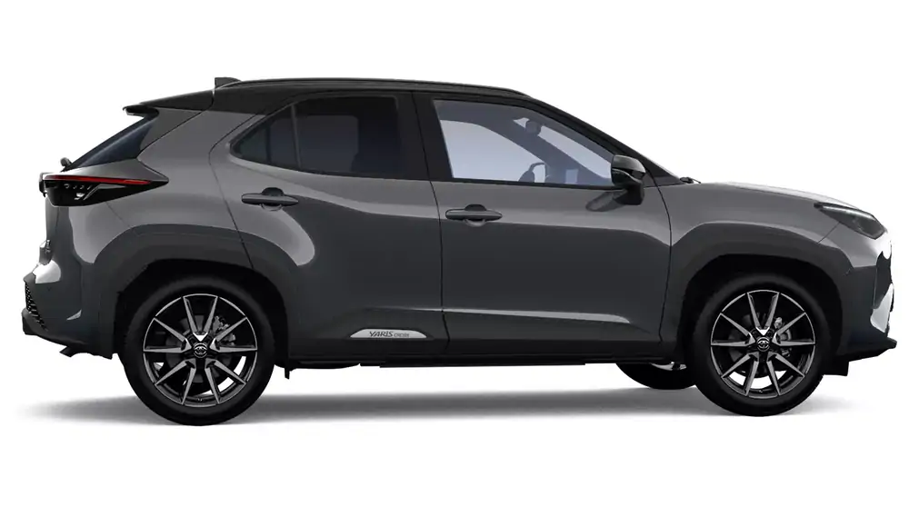 Nieuw Toyota Yaris cross B-SUV 1.5 TNGA HEV 130 2WD CVT GR Sport M29 - Storm Grey Metallic / Black 4
