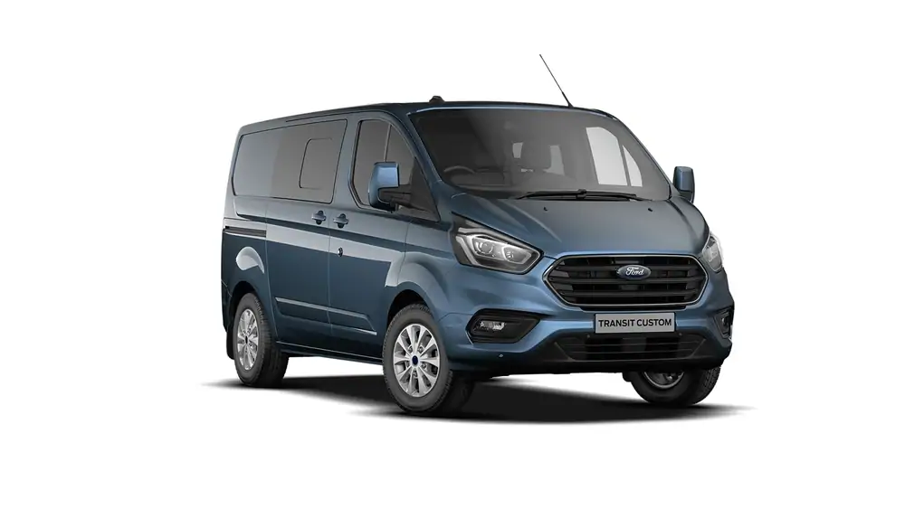 Nieuw Ford Transit custom 320L Multi use: bestelwagen met dubbele cabine L2 Limited A6 BYB - Metaalkleur: Chrome Blue 4