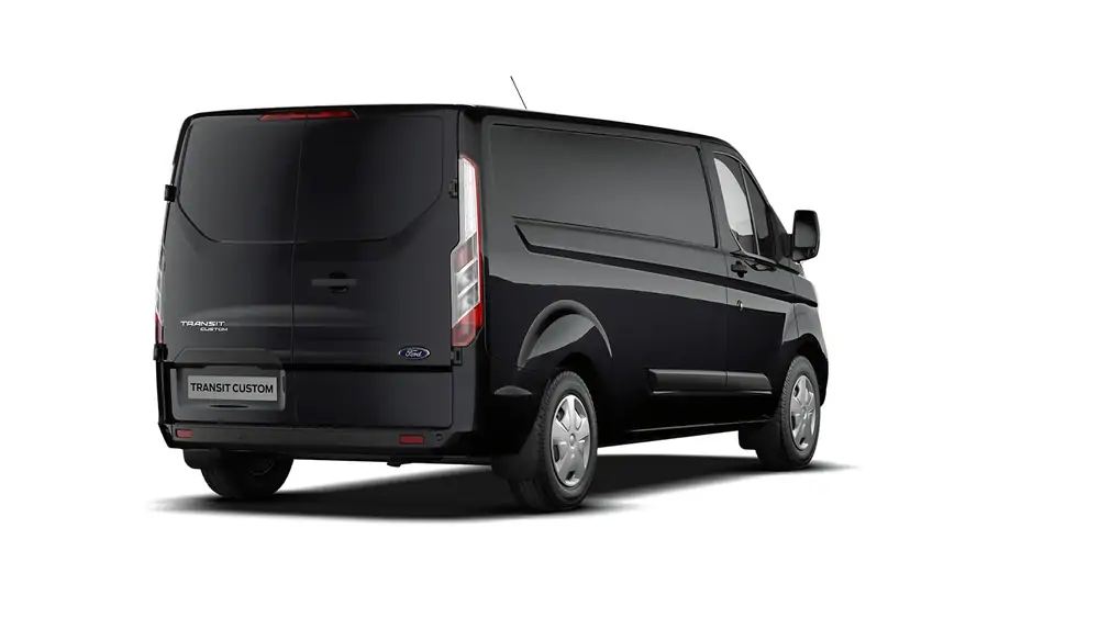 Nieuw Ford Transit custom 320S Gesloten bestelwagen L1 Trend M6 2.0 TD 130 pk N1 Euro 2ZB - Metaalkleur "Agate Black" 3
