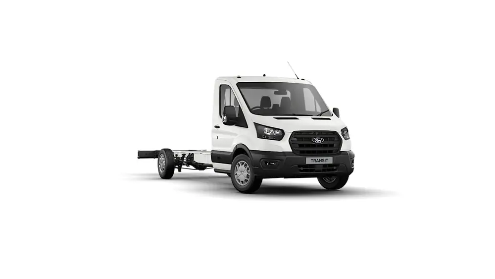 Nieuw Ford Transit 2t mca 350L Chassis enkele cabine L3 Trend M6 RWD 2.0 TD 165 pk N1 BAA - Frozen White 1