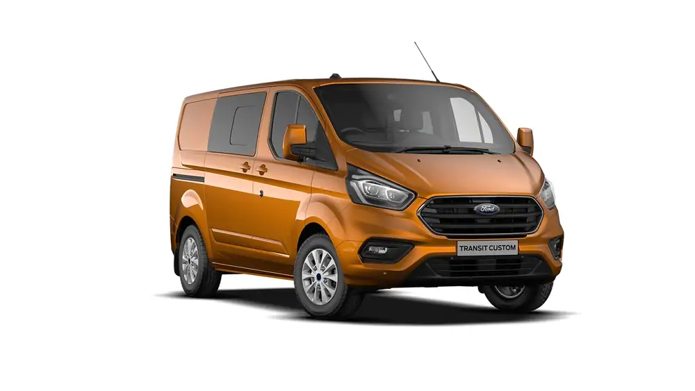 Nieuw Ford Transit custom 320L Multi use: bestelwagen met dubbele cabine L2 Limited A6 BYO - Metaalkleur: Orange Glow 4
