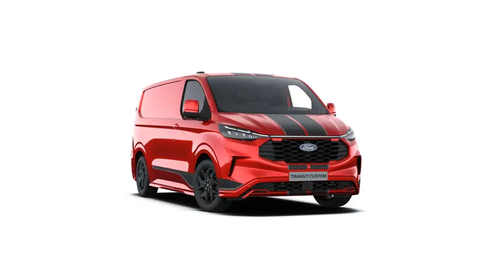 Nieuw Ford Transit custom v710 BESTELWAGEN 320L SPORT 2.5T 227 T62P CT FWD LWB 2.5i 232pk / PN4KY - Metaalkleur: Artisan Red 1