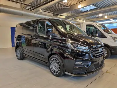 Nieuw Ford Transit custom 320L Multi use: bestelwagen met dubbele cabine L2 Limited A6 2ZB - Metaalkleur "Agate Black"