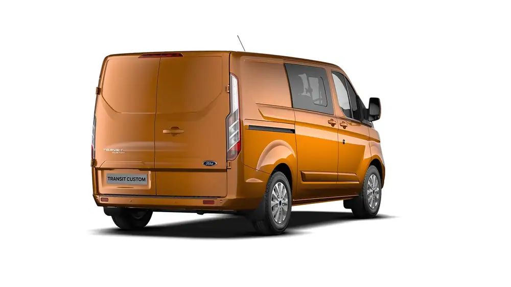Nieuw Ford Transit custom 320L Multi use: bestelwagen met dubbele cabine L2 Limited A6 BYO - Metaalkleur: Orange Glow 3