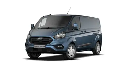Nieuw Ford Transit custom 320L Gesloten bestelwagen L2 Trend M6 2.0 TD 130 pk N1 Euro BYB - Metaalkleur: Chrome Blue