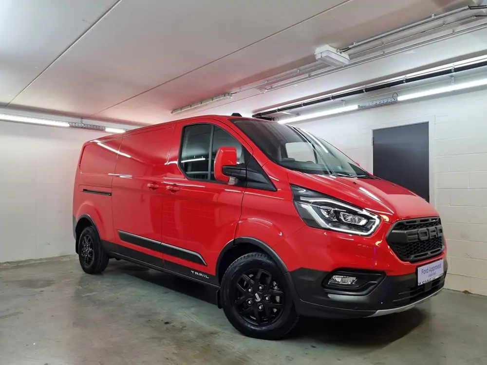 Occasie Ford Transit custom 340L Gesloten bestelwagen L2 Trail M6 2.0 TD 170 pk N1 Euro BYR - niet-metaalkleur: Race Red 2