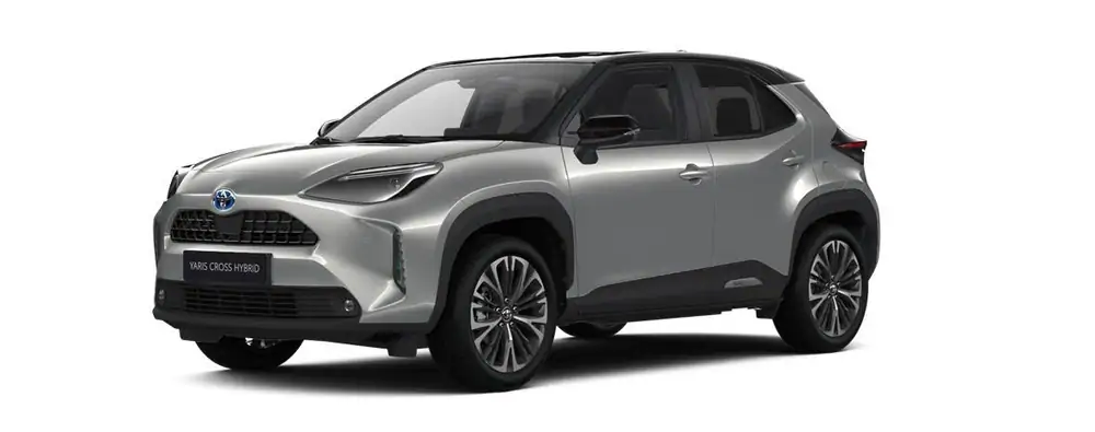 Nieuw Toyota Yaris cross B-SUV 1.5 TNGA HEV 2WD CVT Elegant Bi-To 2VU - Silver Metallic / Black 1