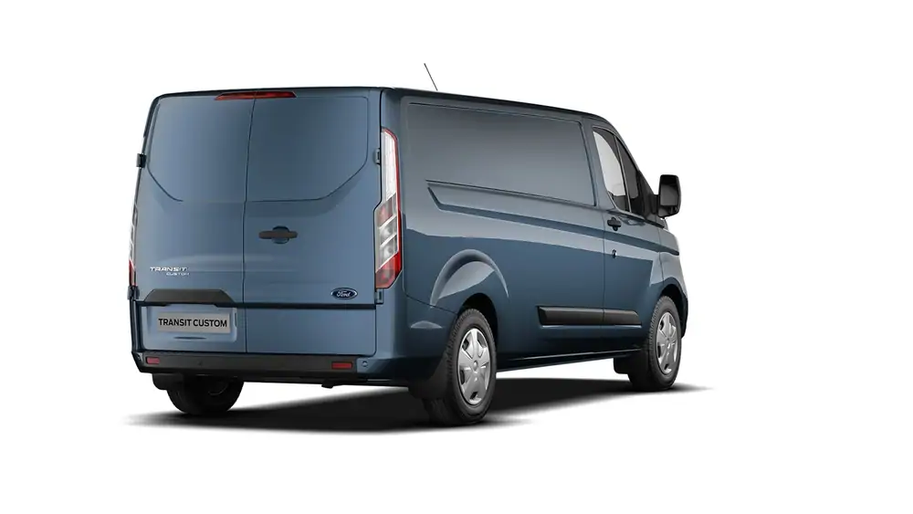 Nieuw Ford Transit custom 320S Gesloten bestelwagen L1 Trend M6 2.0 TD 130 pk N1 Euro BYB - Metaalkleur: Chrome Blue 3