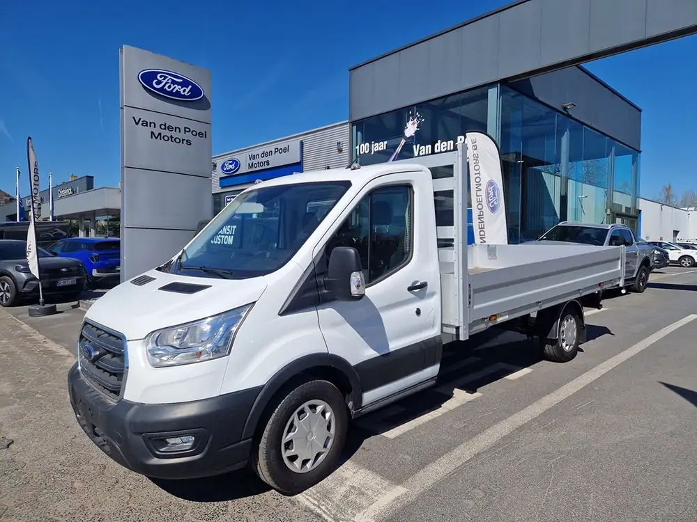 Occasie Ford Transit 2t mca 350L Chassis enkele cabine L3 Trend/met laadbak M6 2.0 TD 13 AXW - niet-metaalkleur: Frozen White 1
