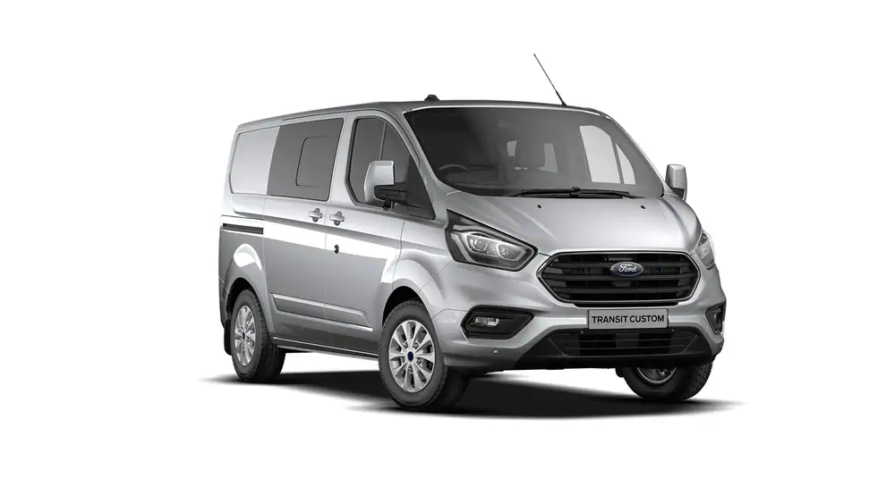 Nieuw Ford Transit custom 320L Multi use: bestelwagen met dubbele cabine L2 Limited A6 5FM - Metaalkleur "Moondust Silver" 4