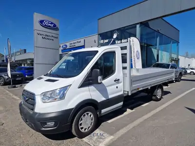 Occasie Ford Transit 2t mca 350L Chassis enkele cabine L3 Trend/met laadbak M6 2.0 TD 13 AXW - niet-metaalkleur: Frozen White