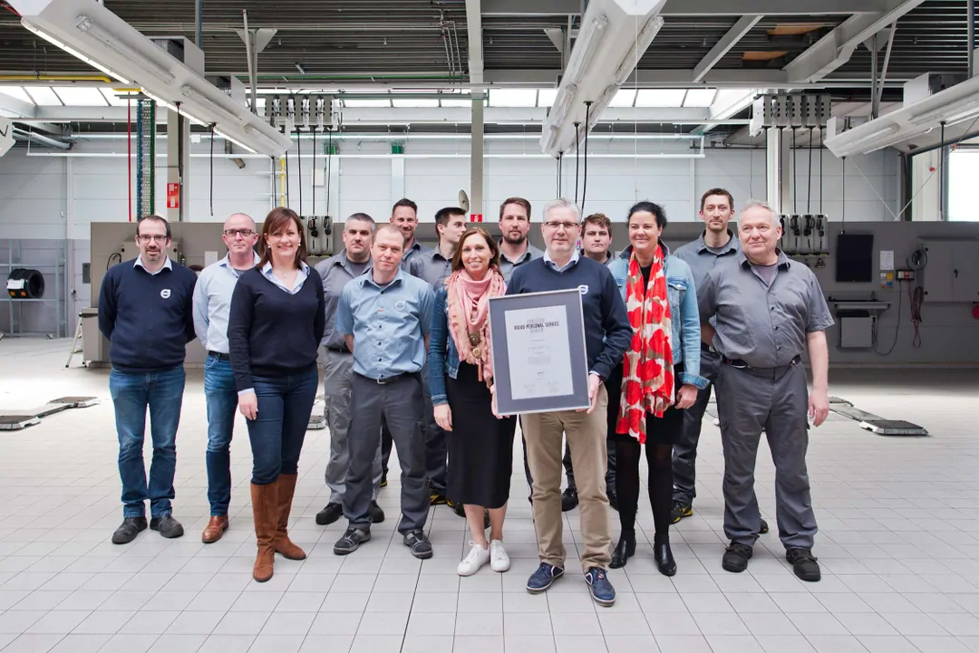 Certificaat voor Volvo Personal Service